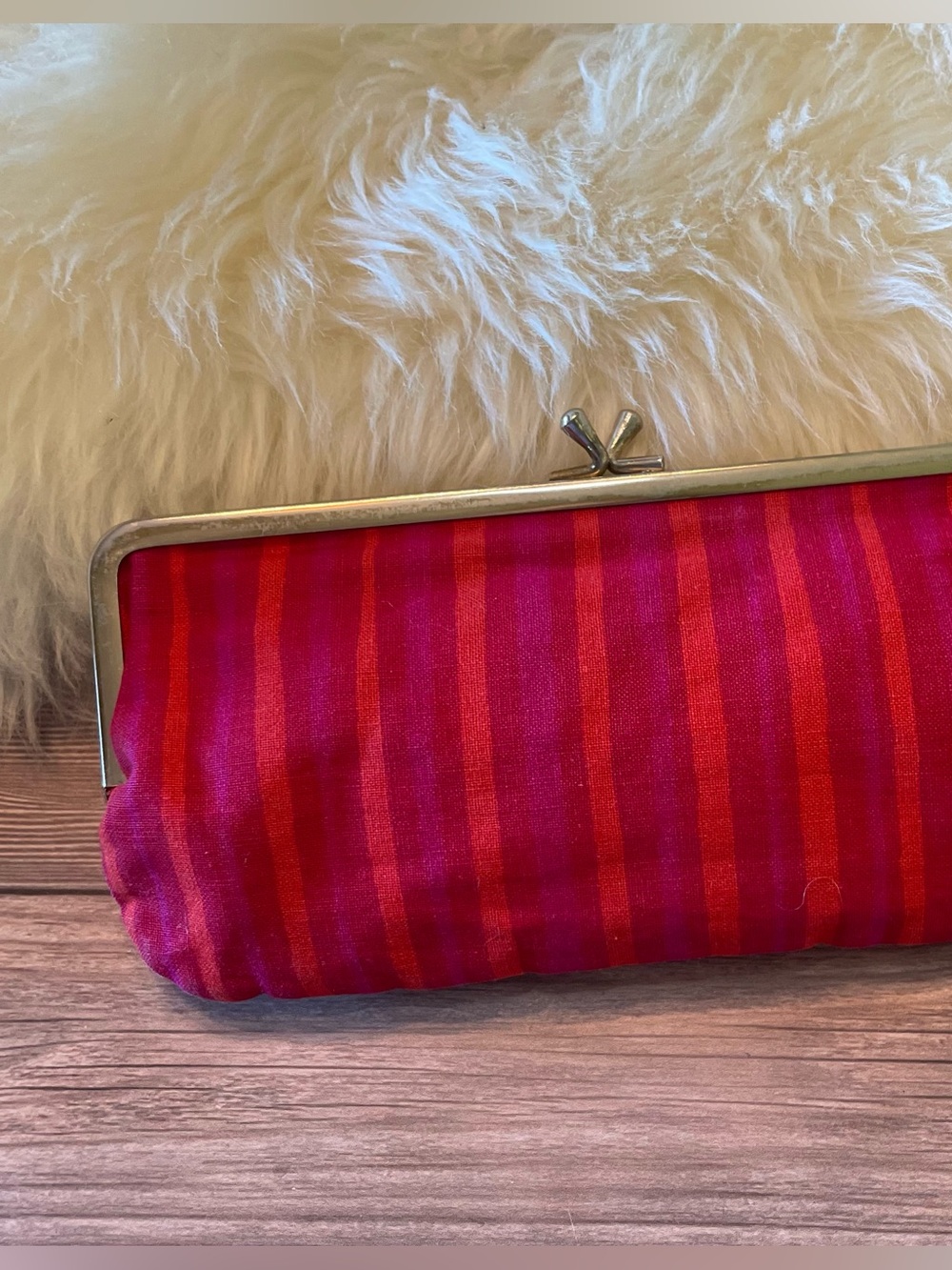 Vintage Marimekko kiss-lock pouch ~ Piccolo stripe - Picture 4 of 8